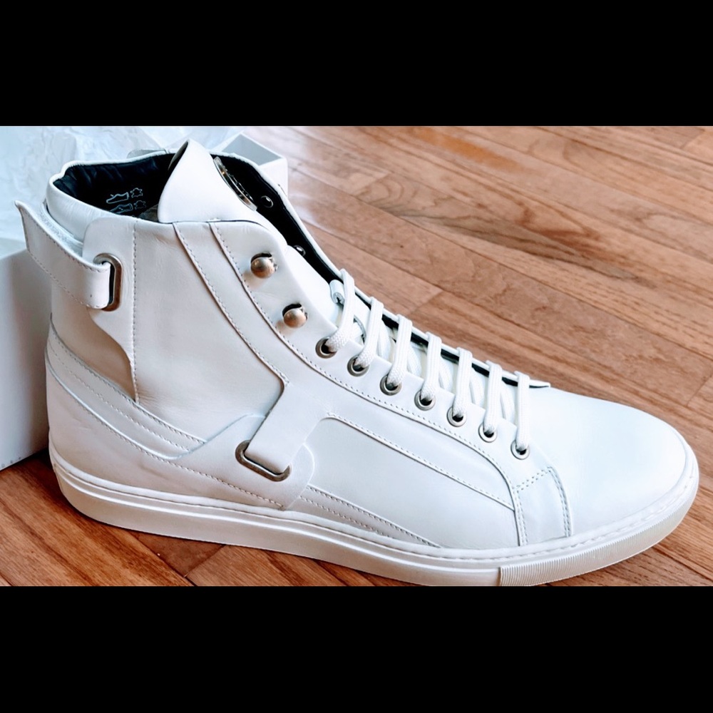 Versace Collection Men's White Medusa Fashion High Tops Sneakers,US 12/ EU 46